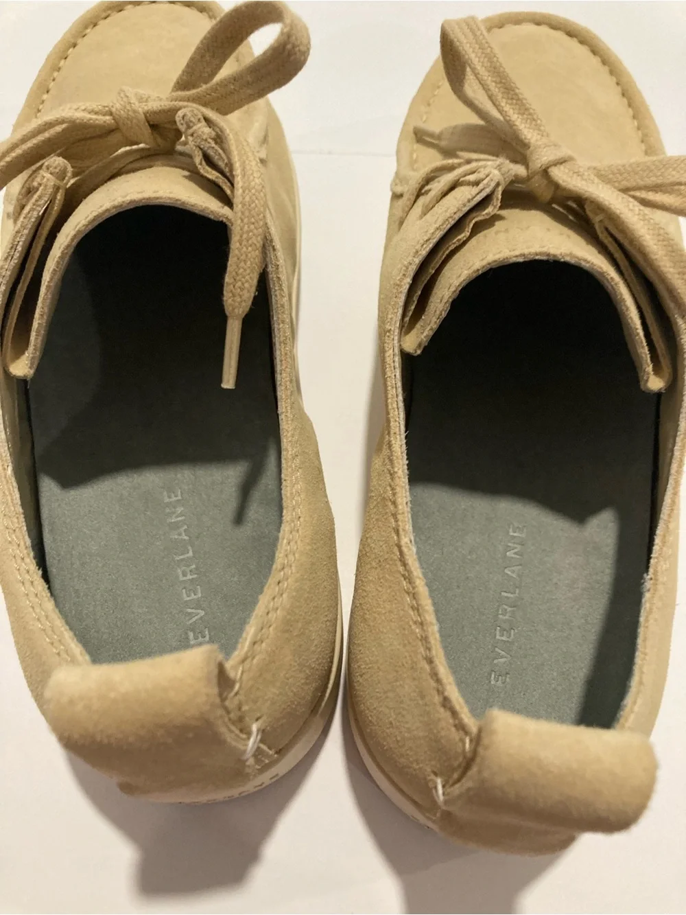 Everlane Desert Shoe Beige Suede Lace Up Wallabee Loafers Mens 7.5